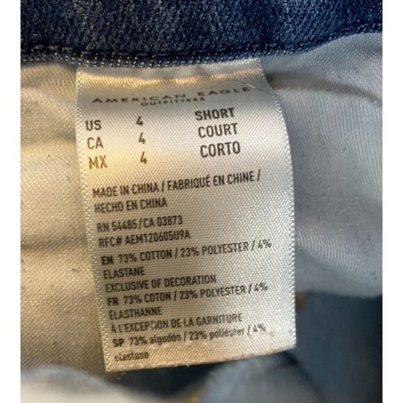 American Eagle Womens Jeans 4 Short Distressed High Rise Skinny Jeggings Blue - Picture 8 of 16